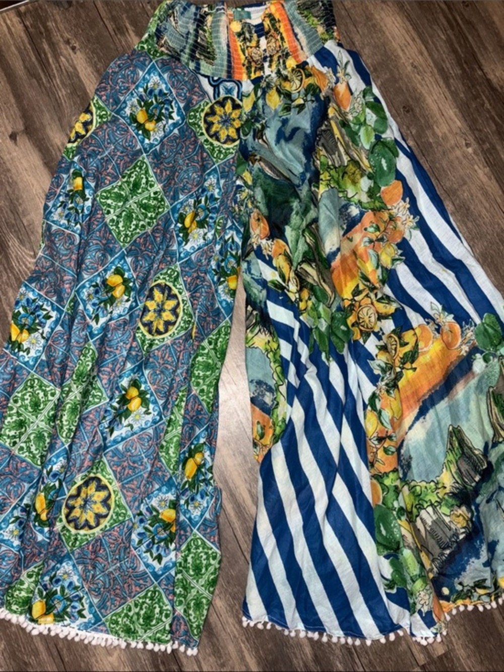 Antica Sartoria 2022 Blue Lemons print pants - one size